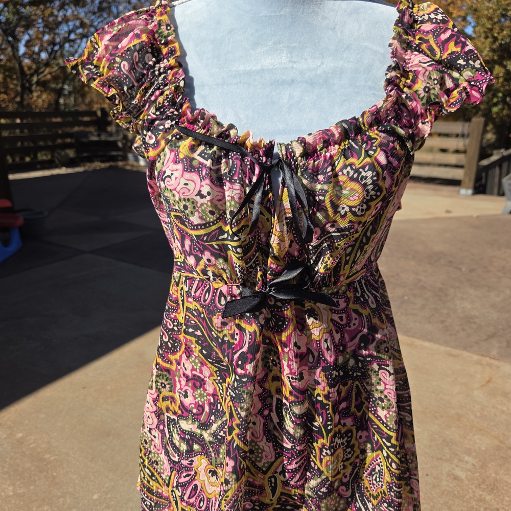 Betsey Johnson Floral Dress with Ruffle Detail
